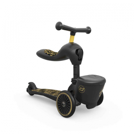 Trotineta copii cu sezut, suport jucarie, transformabila 2in1, HighwayKick 1 Lifestyle Black Gold Limited, 1-5 ani, pana la 50 kg, Scoot & Ride [4]