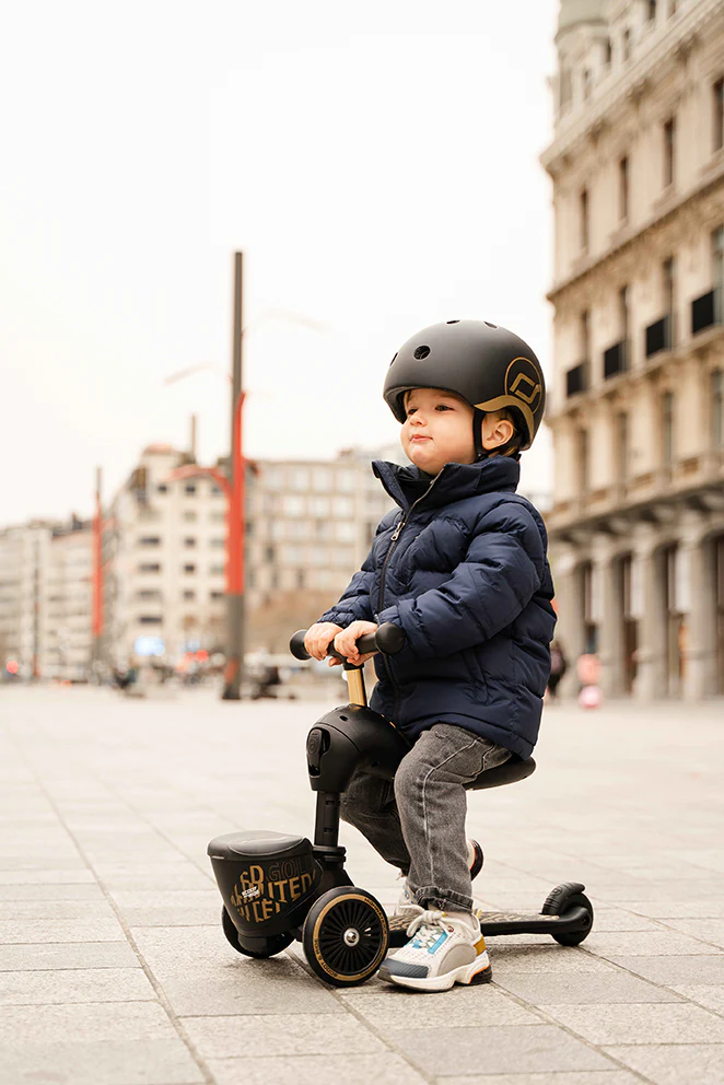 Trotineta copii cu sezut, suport jucarie, transformabila 2in1, HighwayKick 1 Lifestyle Black Gold Limited, 1-5 ani, pana la 50 kg, Scoot & Ride [19]