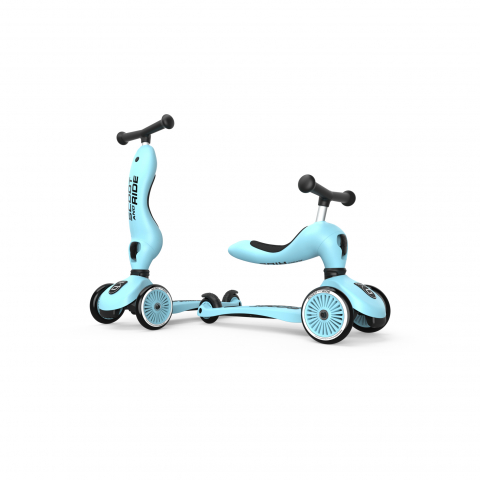 Plimbare & Relaxare - Trotineta copii cu sezut, transformabila 2in1, HighwayKick 1 Blueberry, 1-5 ani, pana la 50 kg, Scoot & Ride