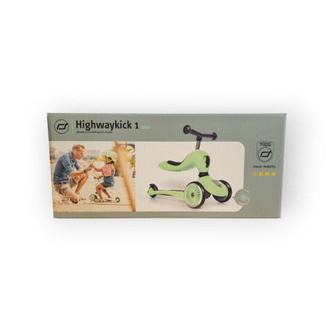 Trotinetă copii 2in1 premium Scoot & Ride HighwayKick 1 Kiwi, cu șezut, sistem anti-răsturnare, reglabilă 1–5 ani (max. 50 kg) [24]