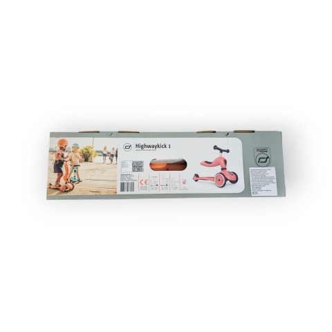 Trotinetă copii 2in1 premium Scoot & Ride HighwayKick 1 Peach, cu șezut, sistem anti-răsturnare, reglabilă 1–5 ani (max. 50 kg) [31]