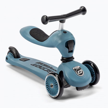 Trotineta copii cu sezut, transformabila 2in1, HighwayKick 1 Steel, 1-5 ani, pana la 50 kg, Scoot & Ride [12]
