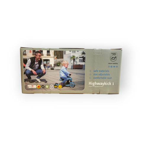 Trotinetă copii 2in1 premium Scoot & Ride HighwayKick 1 Steel, cu șezut, sistem anti-răsturnare, reglabilă 1–5 ani (max. 50 kg) [50]