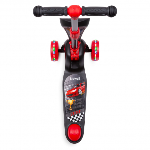 Trotineta copii cu sezut, transformabila 2in1, pliabila, cu lumini LED, Rimba Race, 1-5 ani, pana la 50 kg, Kidwell [10]