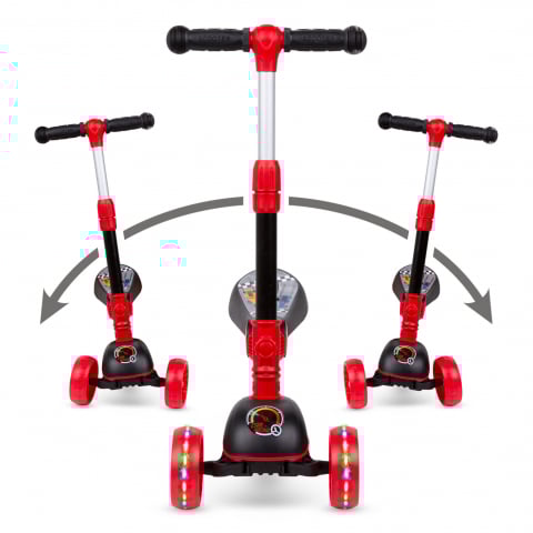 Trotineta copii cu sezut, transformabila 2in1, pliabila, cu lumini LED, Rimba Race, 1-5 ani, pana la 50 kg, Kidwell [1]
