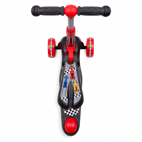 Trotineta copii cu sezut, transformabila 2in1, pliabila, cu lumini LED, Rimba Race, 1-5 ani, pana la 50 kg, Kidwell [9]