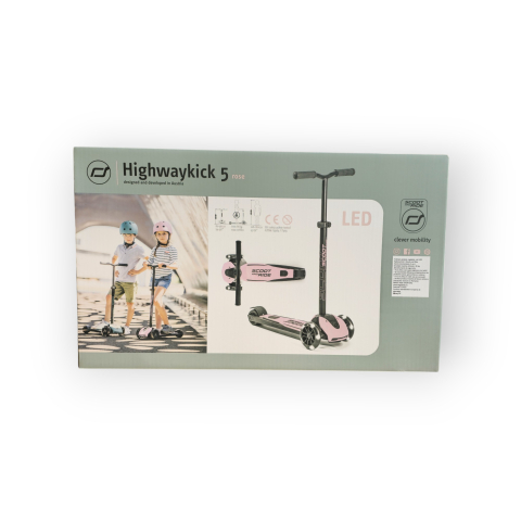 Trotinetă Premium Copii Scoot & Ride Highwaykick 5 LED Rose – Reglabilă, Roți Luminoase, 5 Ani+, până la 80 kg [4]