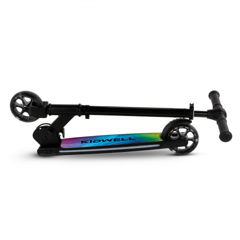 Trotineta cu 2 roti pentru copii, 3in1, pliabila, reglabila, cu iluminare LED încorporată, MIDO Black, 5 ani+, pana la 100 kg, Kidwell [6]