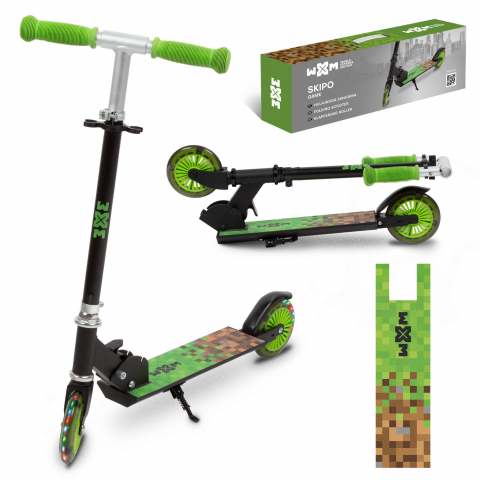 Trotinete - Trotineta pliabila, WXM, SKIPO Game, aluminiu, roti LED 120mm, pana la 50 kg, multicolor