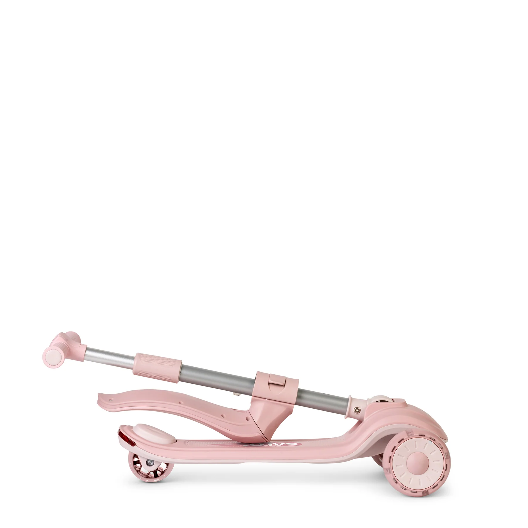 Trotinetă evolutivă 2 în 1 Saro “Cool Rider” Pink, 12 luni+, pliabilă, cu scăunel, Bluetooth + difuzor, roți LED, frână spate, max. 50 kg [4]