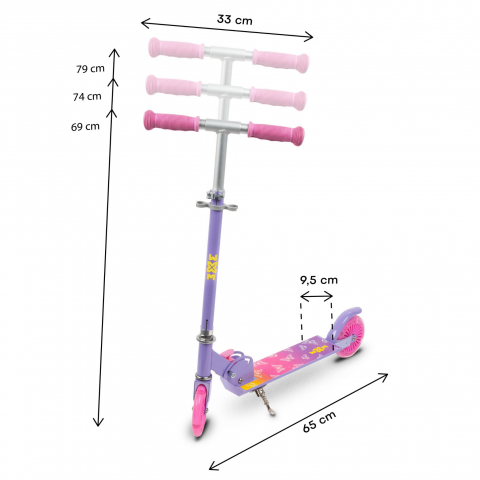 Trotineta pliabila, WXM, SKIPO Butterfly, aluminiu, roti LED 120mm, pana la 50 kg, multicolor [6]