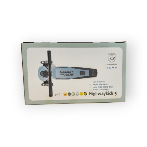 Trotinetă Premium Copii Scoot & Ride Highwaykick 5 LED Steel – Reglabilă, Roți Luminoase, 5 Ani+, până la 80 kg [6]
