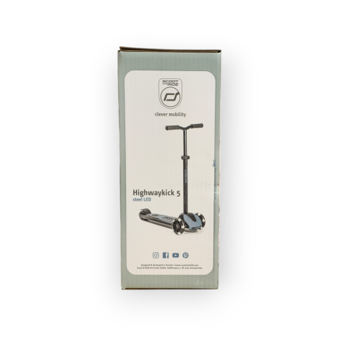 Trotinetă Premium Copii Scoot & Ride Highwaykick 5 LED Steel – Reglabilă, Roți Luminoase, 5 Ani+, până la 80 kg [7]