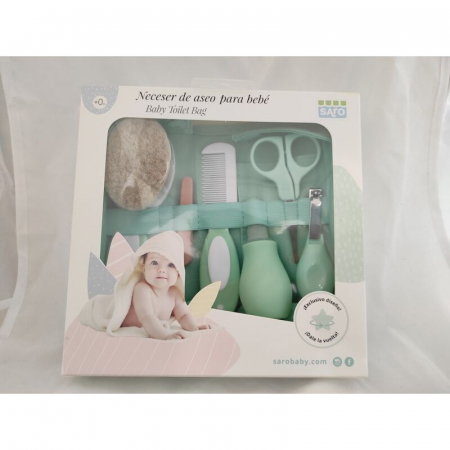 Trusa portabila de ingrijire a bebelusilor Saro Baby, Pentru siguranta si igiena bebelusului, cu toate necesare, 0 luni+, Mint [2]
