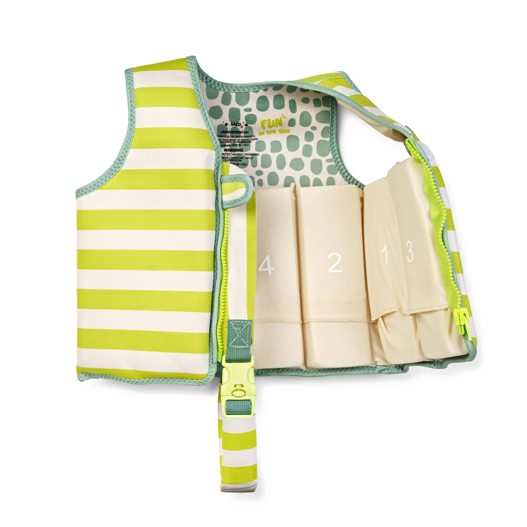 Veste de inot pentru copii - Vestă de Înot Copii cu Protecție UV UPF 50+ Fun in the sun by Saro – Vestă Flotabilă Evolutivă 1-3 Ani