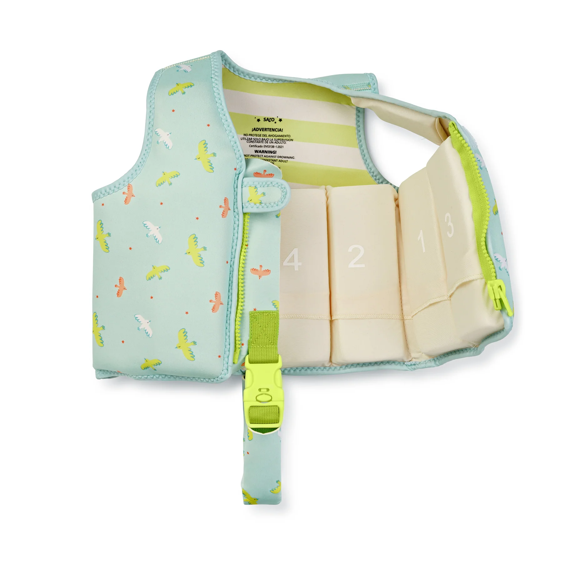 Veste de inot pentru copii - Vestă de Înot Copii cu Protecție UV UPF 50+ Tropicool by Saro – Vestă Flotabilă Evolutivă 1-3 Ani