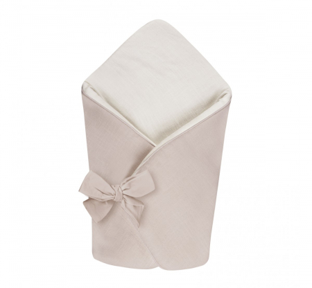 Paturici - Wrap Babyhorn nou nascut, Paturica de infasat cu doua fete, Cu multiple utilizari, Din in, Natural si Bej