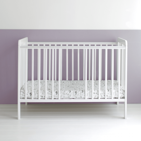 Patut din lemn pentru bebe, inaltime saltea reglabila, Star Baby Alb 120x60 cm [3]