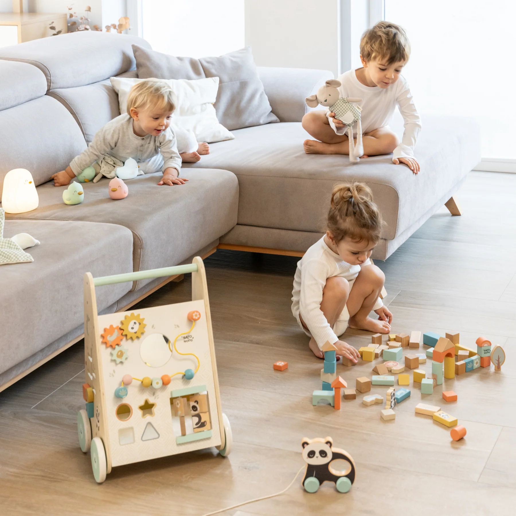 Cuburi din lemn, colorate, 60 bucati diferite forme [7]