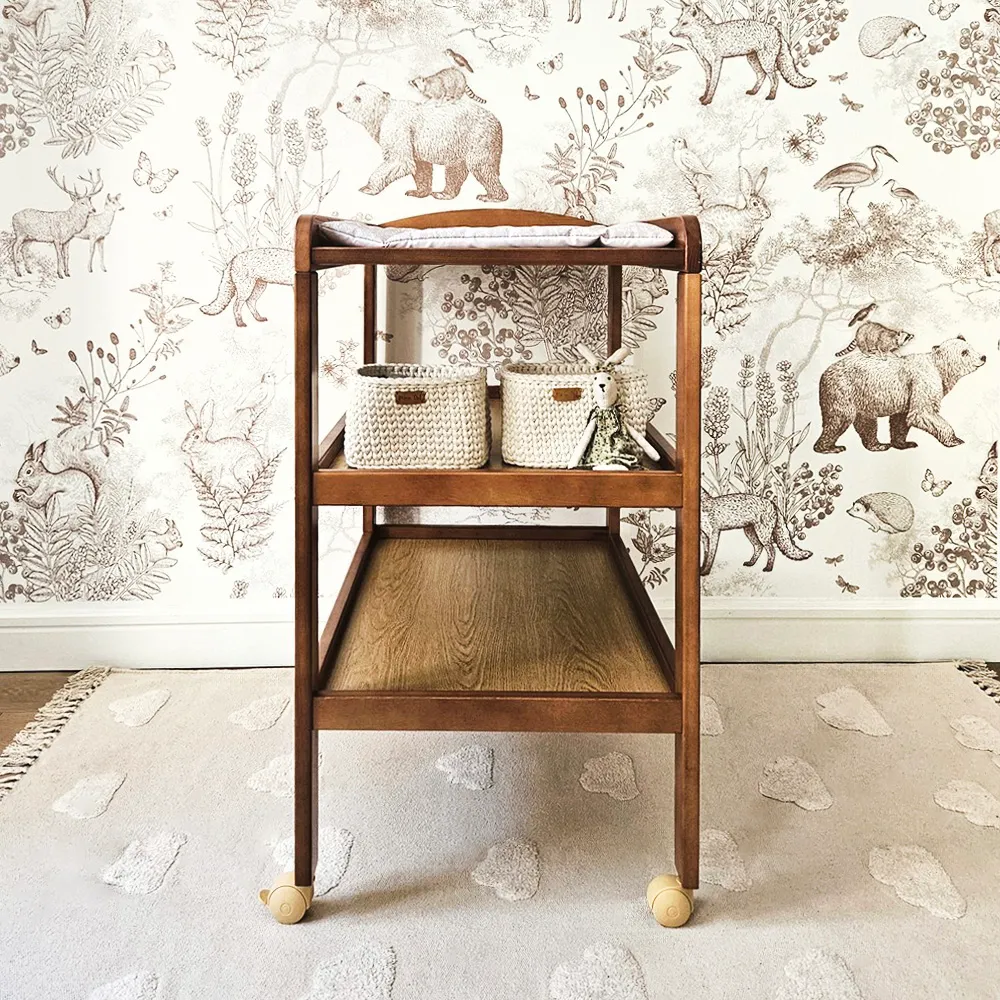 Masa infasat pentru bebelusi, lemn masiv, Noble Vintage, Cu 2 Rafturi De Depozitare Inalte [4]