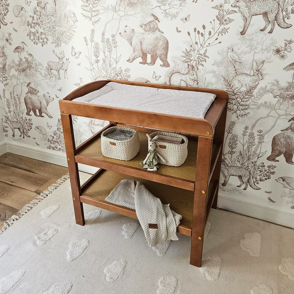 Masa infasat pentru bebelusi, lemn masiv, Noble Vintage, Cu 2 Rafturi De Depozitare Inalte [3]