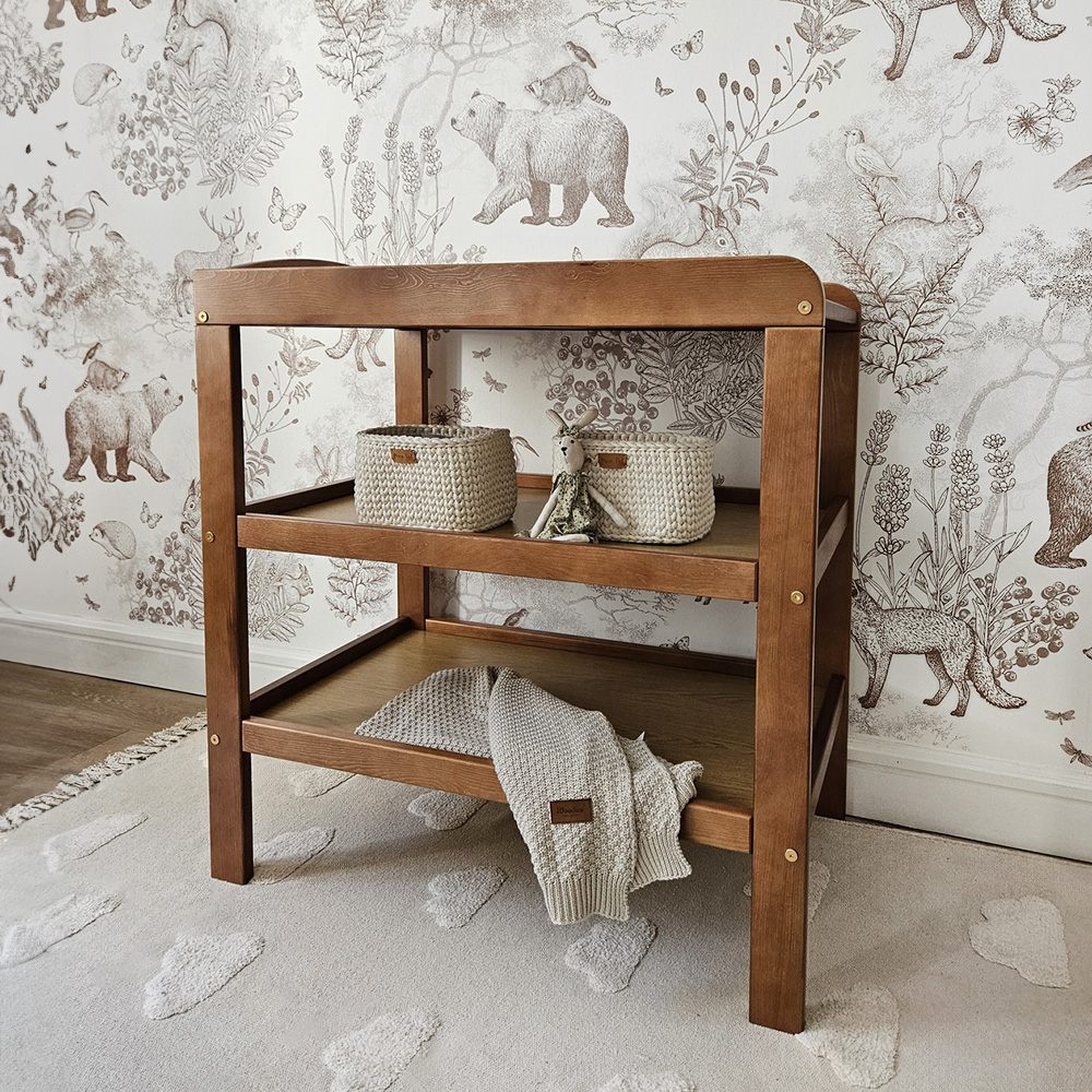 Masa infasat pentru bebelusi, lemn masiv, Noble Vintage, Cu 2 Rafturi De Depozitare Inalte [7]
