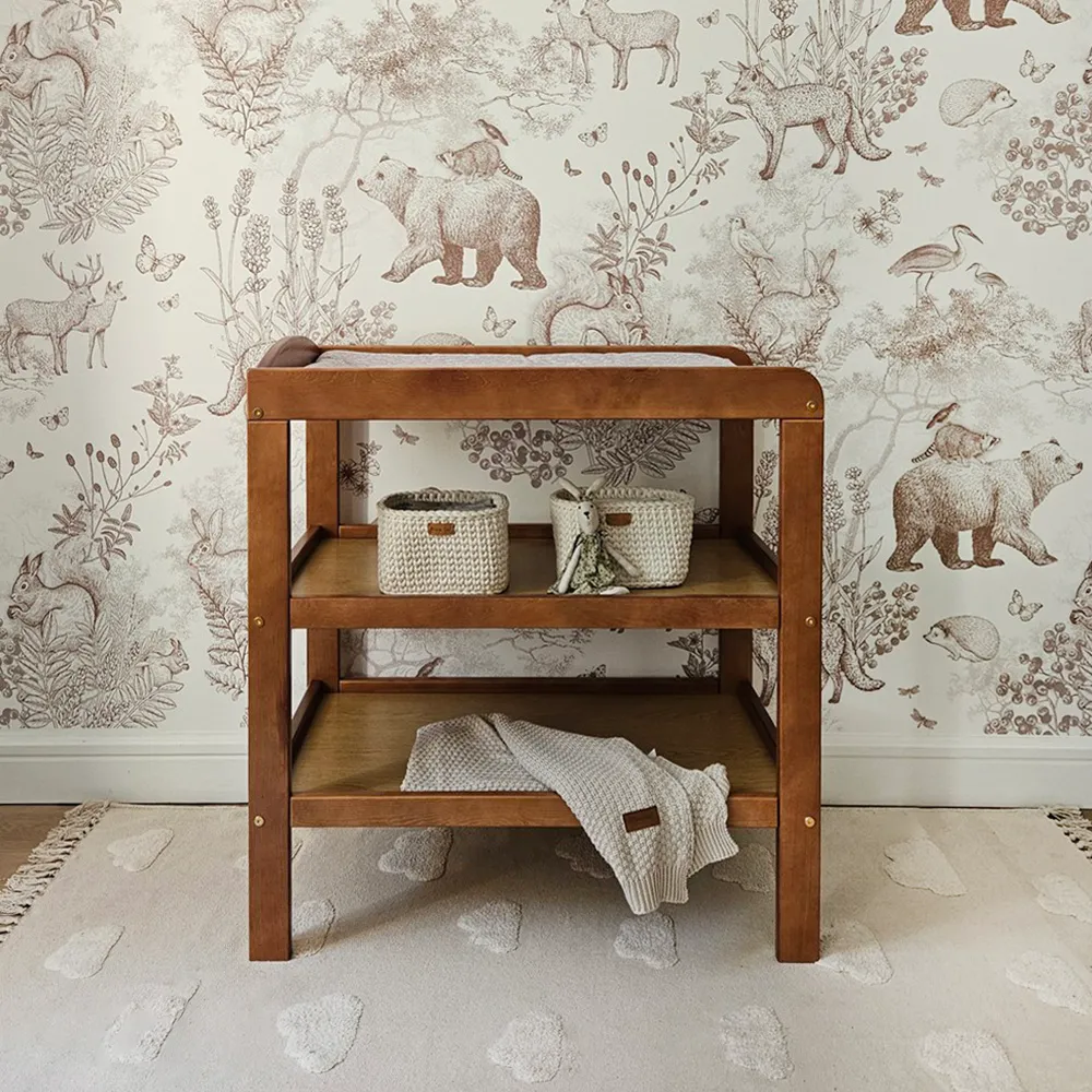 Masa infasat pentru bebelusi, lemn masiv, Noble Vintage, Cu 2 Rafturi De Depozitare Inalte [1]