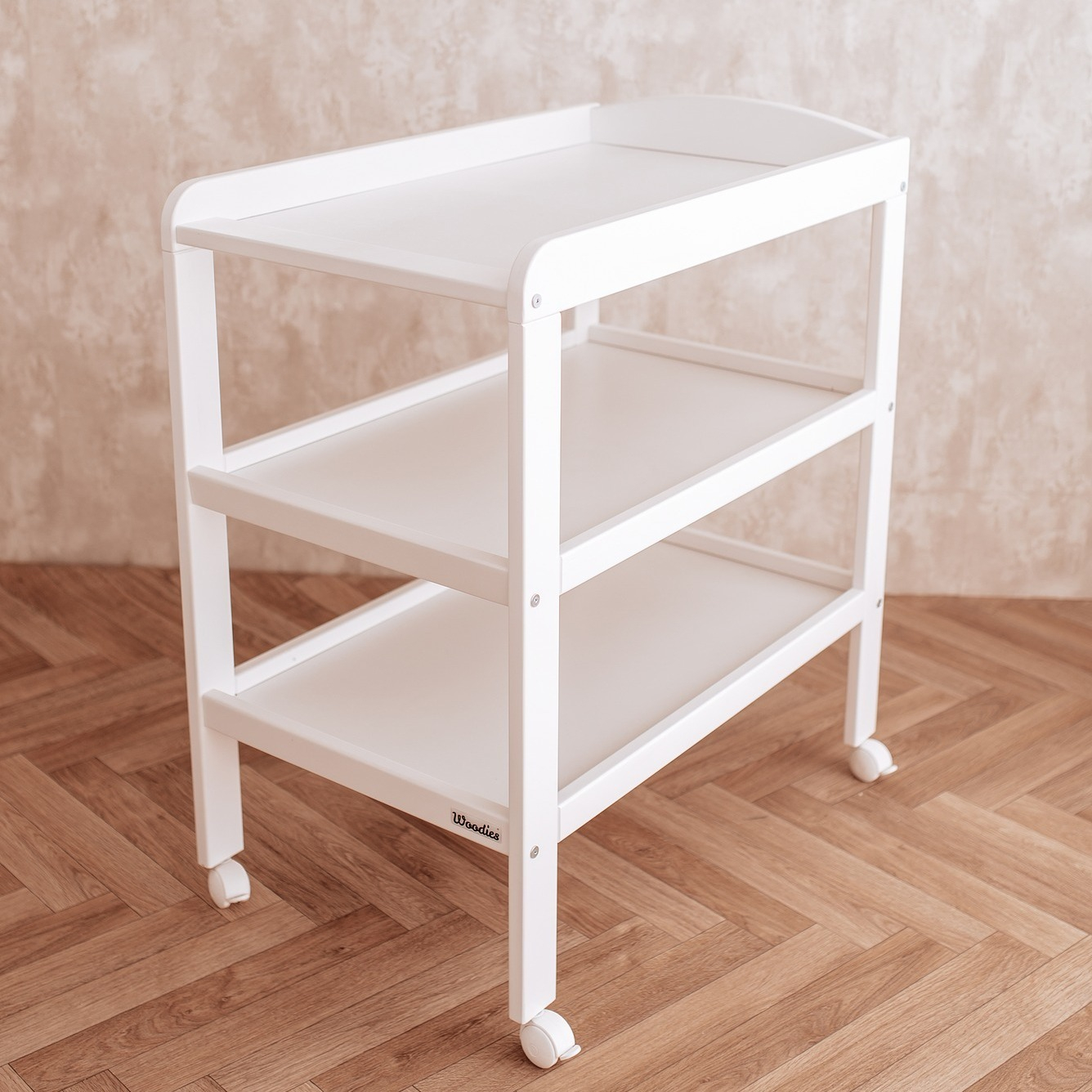 OEM-Masa infasat pentru bebelusi, lemn masiv, Noble Alb, Cu 2 Rafturi De Depozitare Inalte [2]