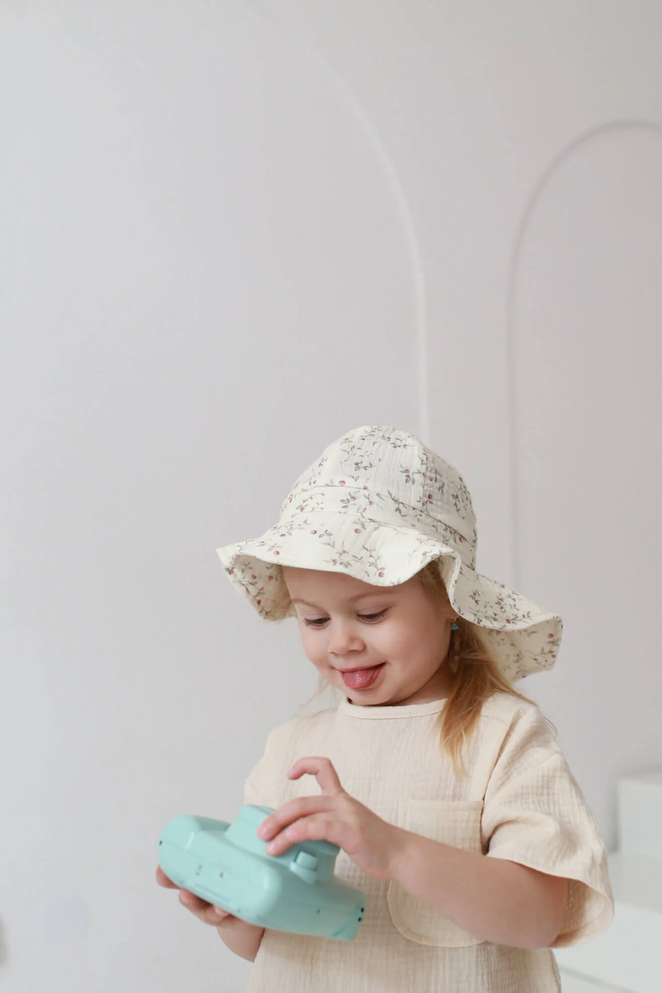 BabyLy-Palarie de soare, ajustabila, 0-3 ani (45-53 cm), muselina, Twiggy Dream [5]