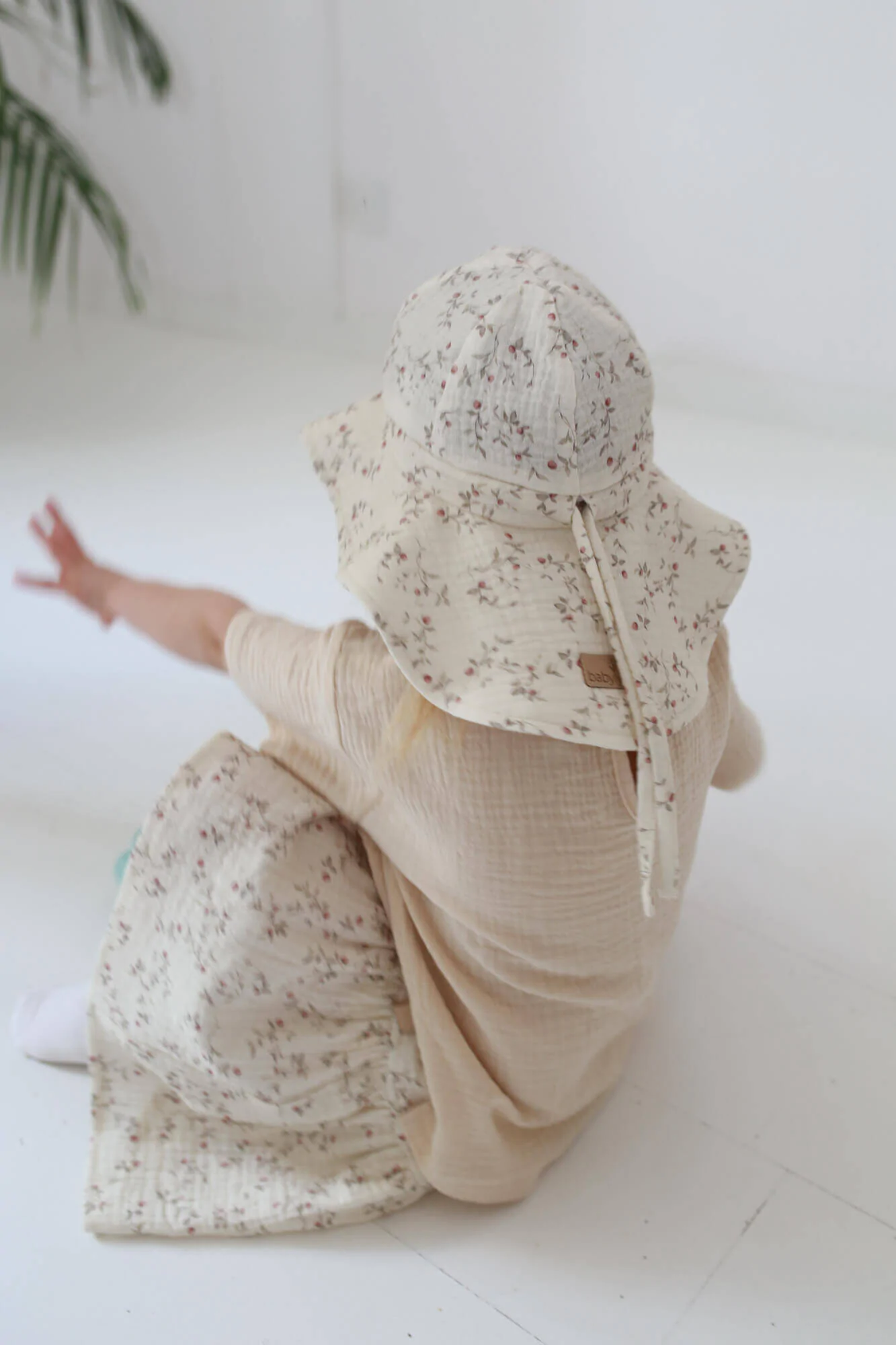 BabyLy-Palarie de soare, ajustabila, 0-3 ani (45-53 cm), muselina, Vintage [7]