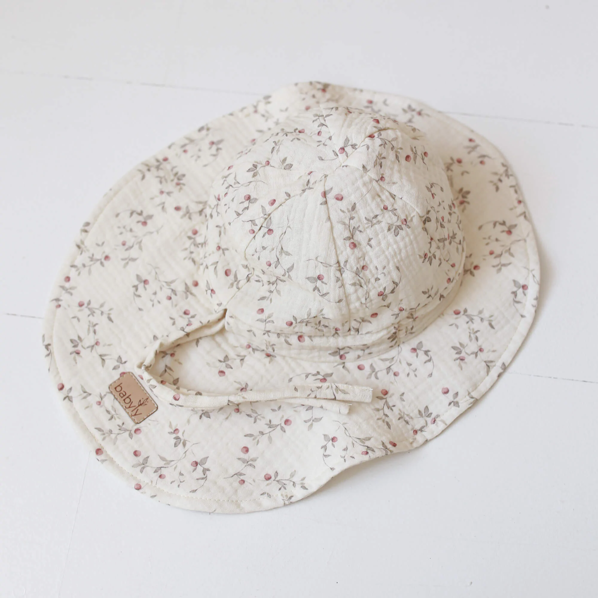 BabyLy-Palarie de soare, ajustabila, 0-3 ani (45-53 cm), muselina, Twiggy Dream [1]