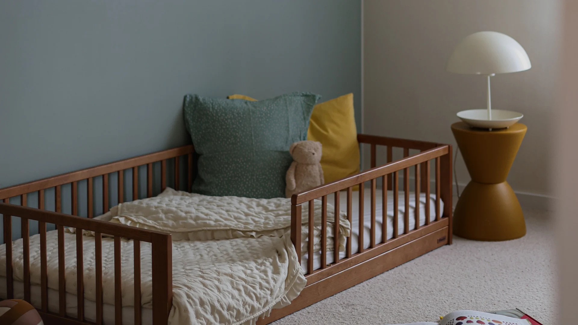 Pat din lemn masiv pentru Junior Monty Montessori Vintage 160A 80 cm [1]