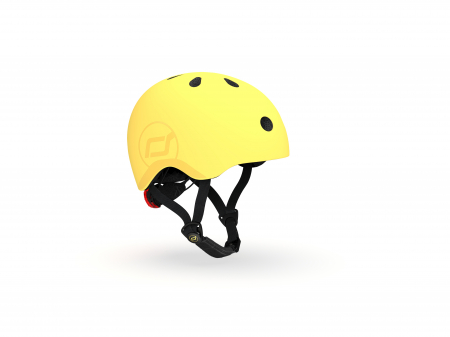 Casti protectie sport - Casca de protectie pentru copii, sistem de reglare magnetic cu led, S-M, 51-55 cm, 3 ani+, Lemon, Scoot & Ride