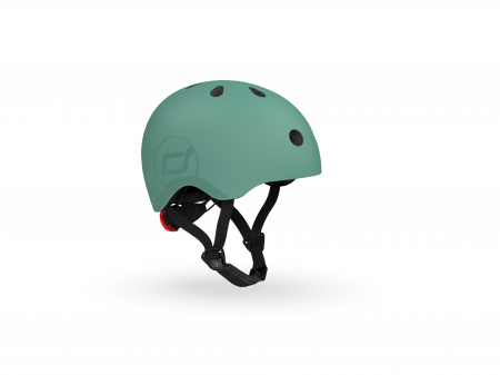 Casti protectie sport - Casca de protectie pentru copii, sistem de reglare magnetic cu led, S-M, 51-55 cm, 3 ani+, Forest, Scoot & Ride