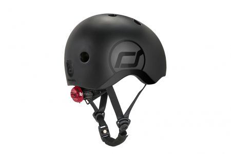 Casti protectie sport - Casca de protectie pentru copii, sistem de reglare magnetic cu led, S-M, 51-55 cm, 3 ani+, Black Gold, Scoot & Ride
