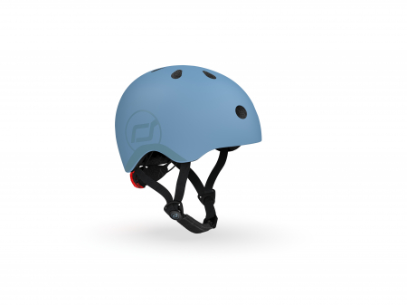 Casti protectie sport - Casca de protectie pentru copii, sistem de reglare magnetic cu led, S-M, 51-55 cm, 3 ani+, Steel, Scoot & Ride
