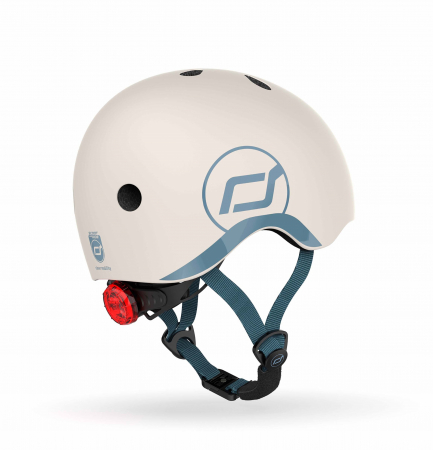 Casti protectie sport - Casca de protectie pentru copii, sistem de reglare magnetic cu led, XXS-S, 45-51 cm, 1 an+, Ash, Scoot & Ride