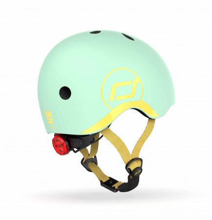 Casti protectie sport - Casca de protectie pentru copii, sistem de reglare magnetic cu led, XXS-S, 45-51 cm, 1 an+, Kiwi, Scoot & Ride