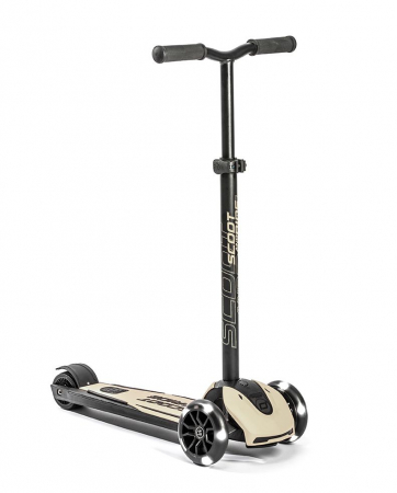 Trotinete - Trotineta copii pliabila, reglabila, roti luminoase, Highwaykick 5 Led Ash, 5 ani +, pana la 80 kg, Scoot & Ride