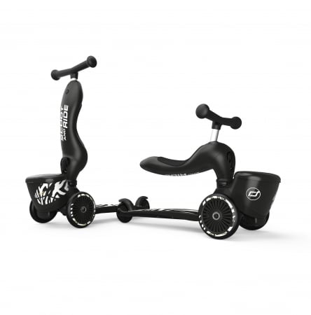 Jocuri si Jucarii exterior - Trotineta copii cu sezut, suport jucarie, transformabila 2in1, HighwayKick 1 Lifestyle Zebra, 1-5 ani, pana la 50 kg, Scoot & Ride