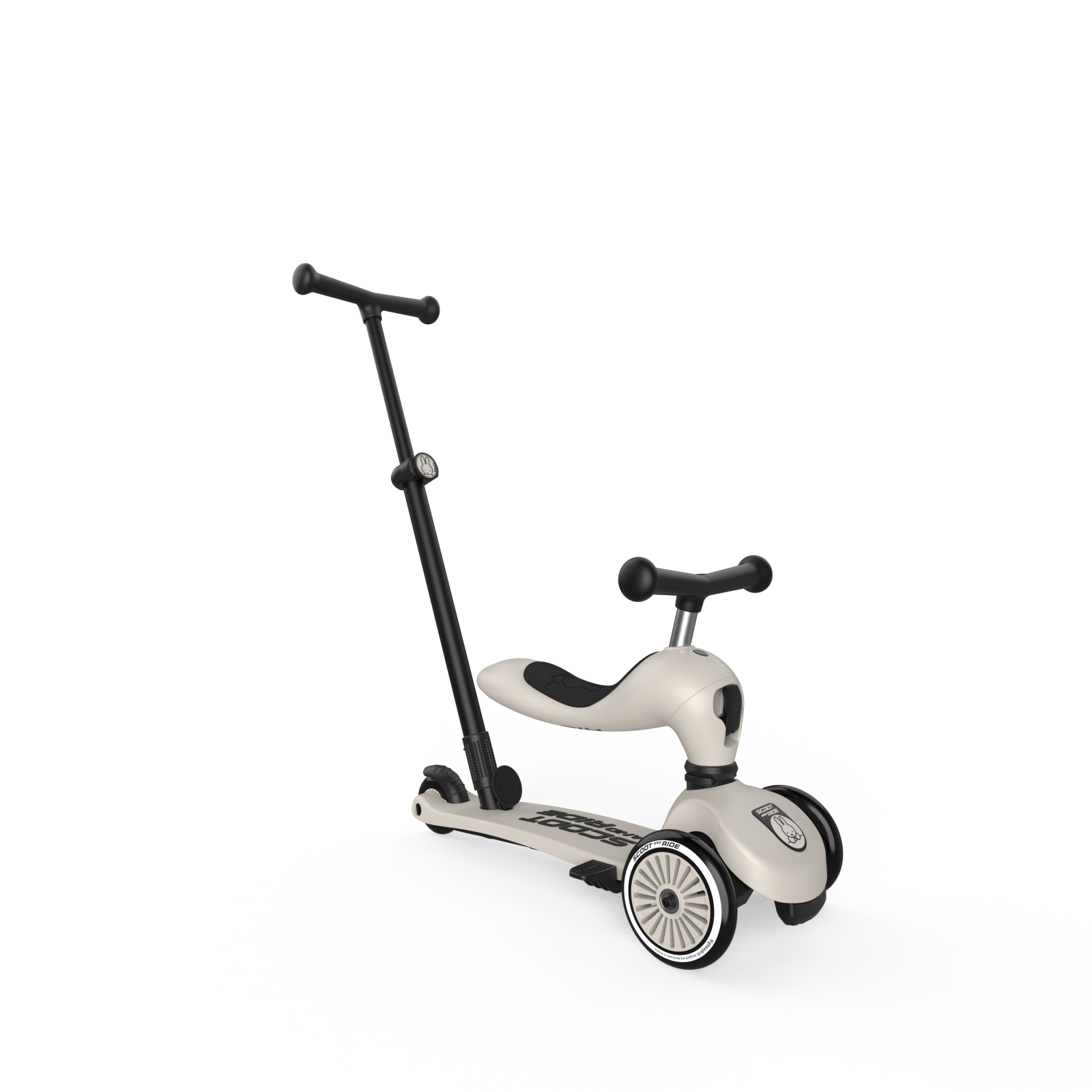 Trotinetă copii 3in1 premium Scoot & Ride HighwayKick 1 Push and Go Miffy, cu șezut și mâner pentru părinte, sistem anti-răsturnare, 1-5 ani (max. 50 kg) [2]
