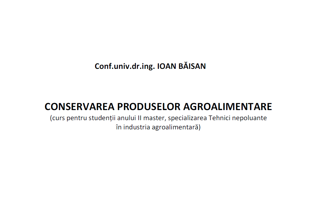 PRINCIPII DE CONSERVARE A ALIMENTELOR