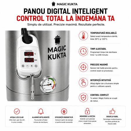 Magic Kukta E15 autoclavă electrică pentru conserve carne 15 litri [7]