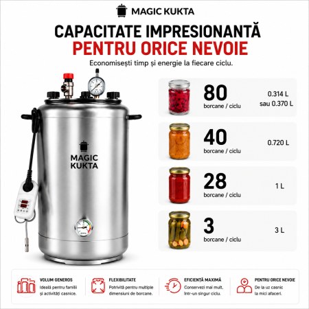 Magic Kukta E50 – Autoclavă electrică 50 litri pentru sterilizarea conservelor [2]