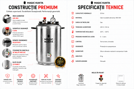 Magic Kukta G20 – Autoclavă pe flacără 20 L | Sistem profesional de sterilizare pentru conserve [8]