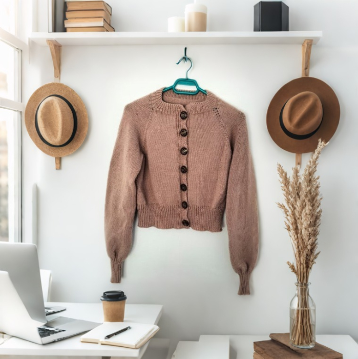 Cardigan dama crem tricotat [3]