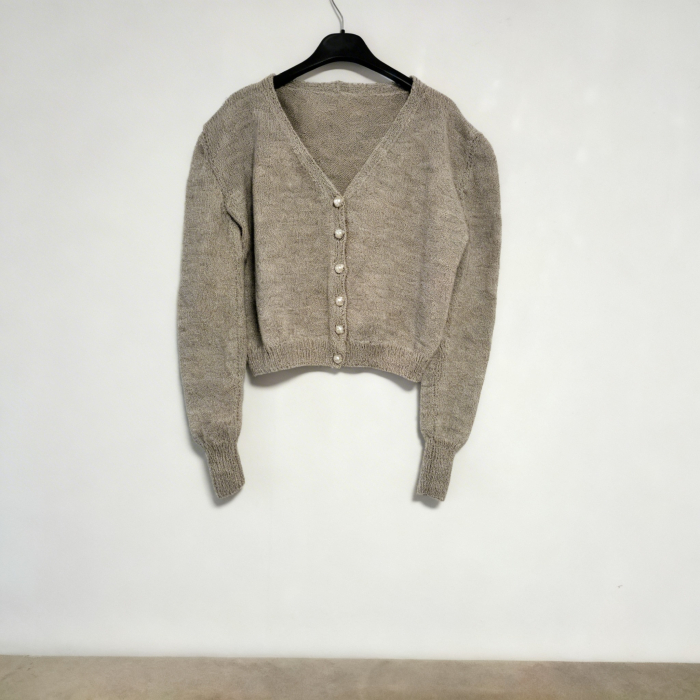 Cardigan dama gri tricotat [2]