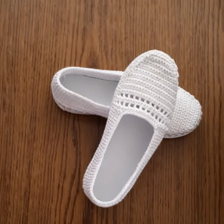 Espadrile Artizanale Crosetate MagiCraft, in Nuante de Alb [2]