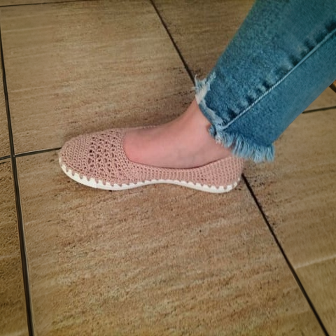 Espadrile Artizanale Crosetate MagiCraft, in Nuanțe de Alb si Crem - MagiCraft [2]