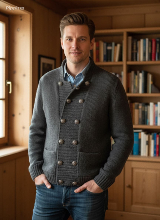 Imbracaminte barbati - Cardigan barbatesc tricotat